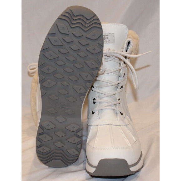 New UGG Women's ADIRONDACK III Leather Winter Waterproof Boots White - Picture 7 of 7